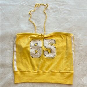 Vintage Tommy Hilfiger Yellow Tube Top with 85 Print XL